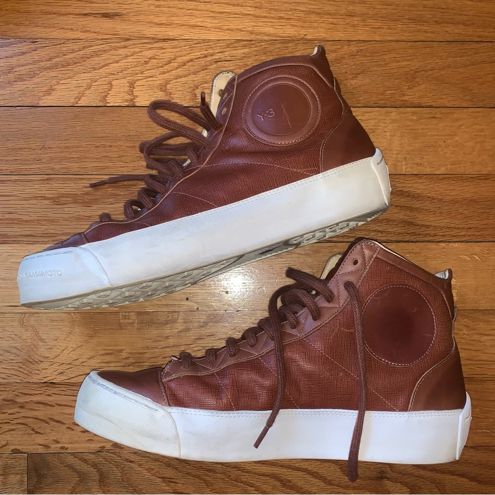 Y-3 Adidas Hejarklack Hi Top Leather Brown Sneaker Men’s 9